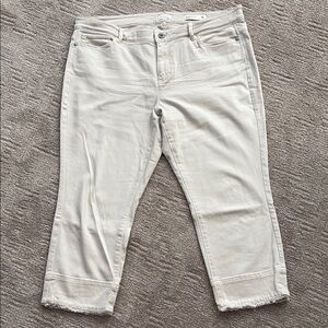J. Jill Off-White Cropped Denim Pants